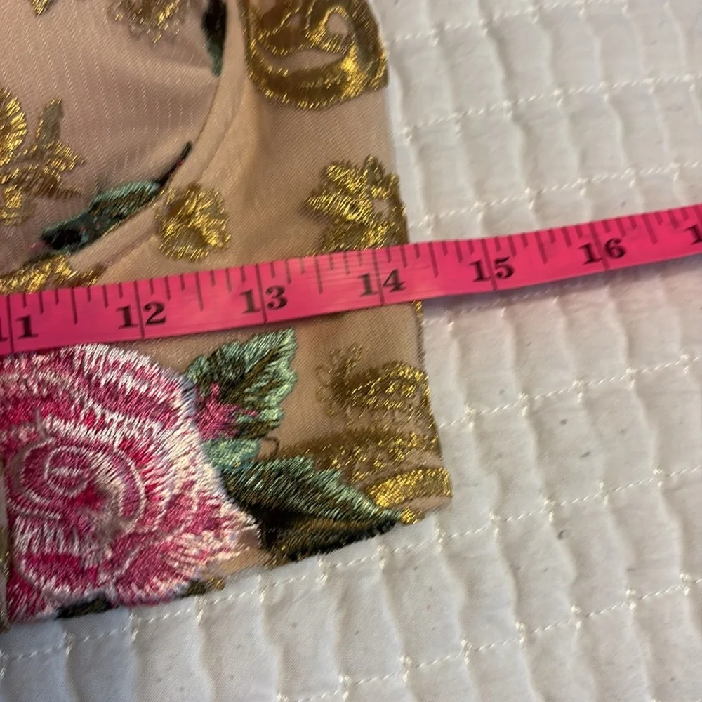 Blithe Los Angeles Floral Embroidered Bustier Top, Size Medium - Picture 8 of 9
